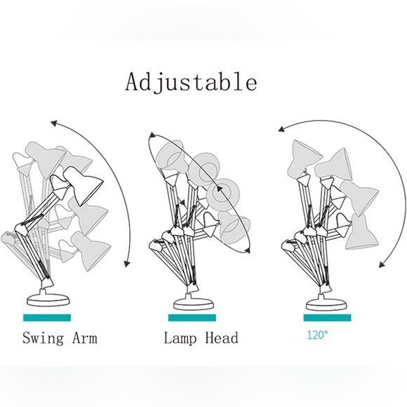 Adjustable Angled Desk Lamp White - Picture 8 of 8